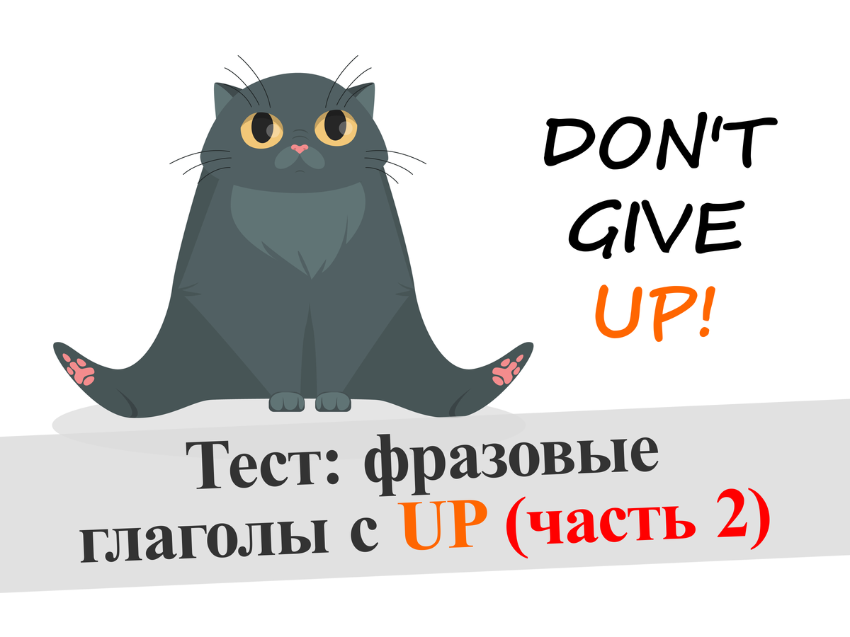 Тест: фразовые глаголы с UP (часть 2) | English Cats | Дзен