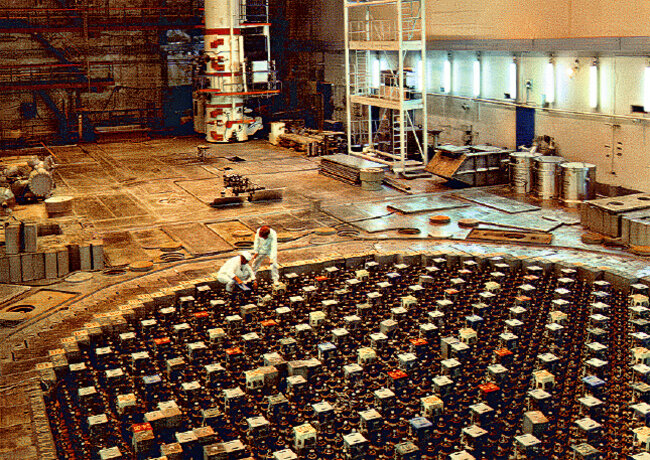 Реактор РБМК-1500 установленный на Игналинской АЭС. Источник: Википедия