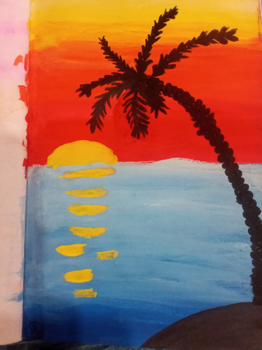 Пейзаж ( гуашью) 