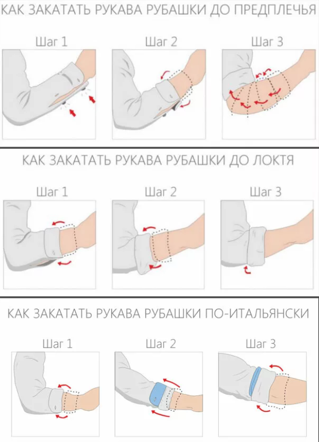 Как красиво закатывать рукава на рубашке