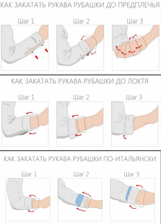 Как засучить рукава на рубашке