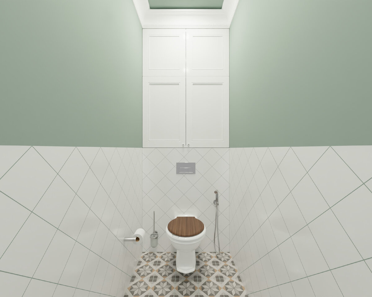 Напольная модель унитаза в интерьере. Готовое решение №67
Автор: Мария Карпилянская, дизайнер магазина “Моя ванная”