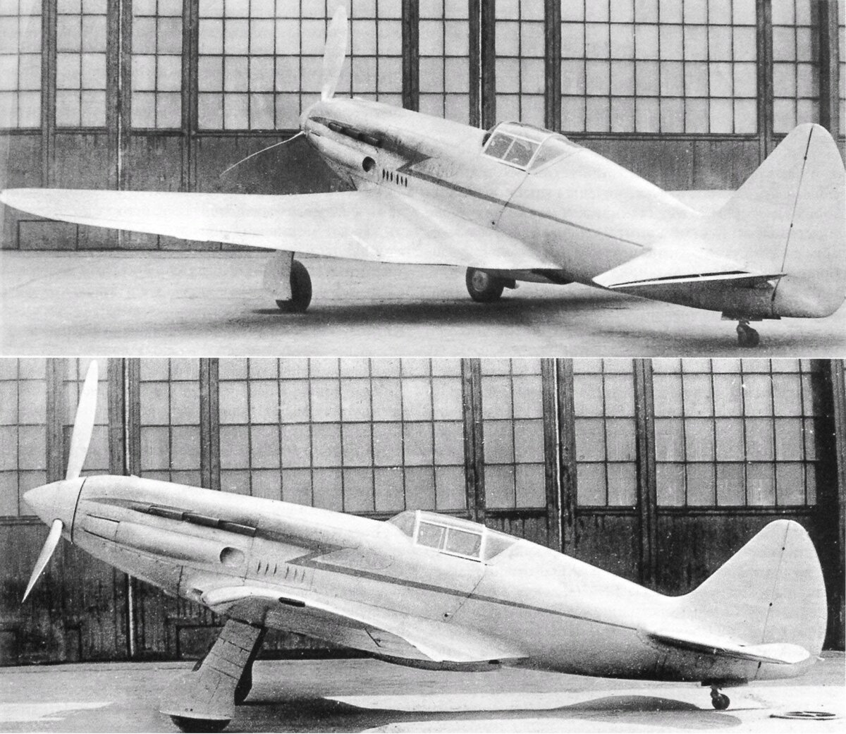 Fig. 01. 1940 Polikarpov «I-200» fighter, two view.