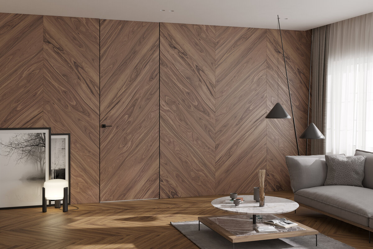 Стеновая панель с моделью Solo 8 в цвете Американский орех