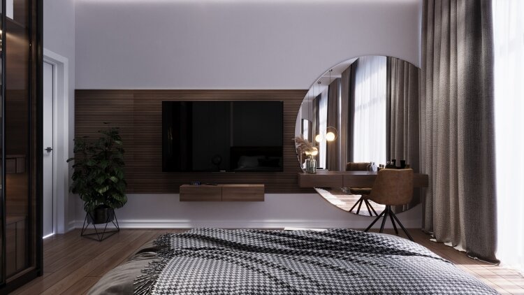 Дизайн спальни с телевизором (56 фото)