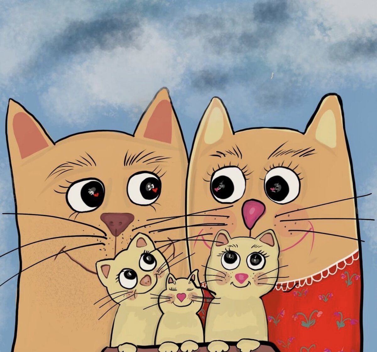 Каждому человеку есть за что поблагодарить маму и папу. Вы этого ещё не сделали? Не откладывайте на завтра… Рисунок Кристины Виеру.