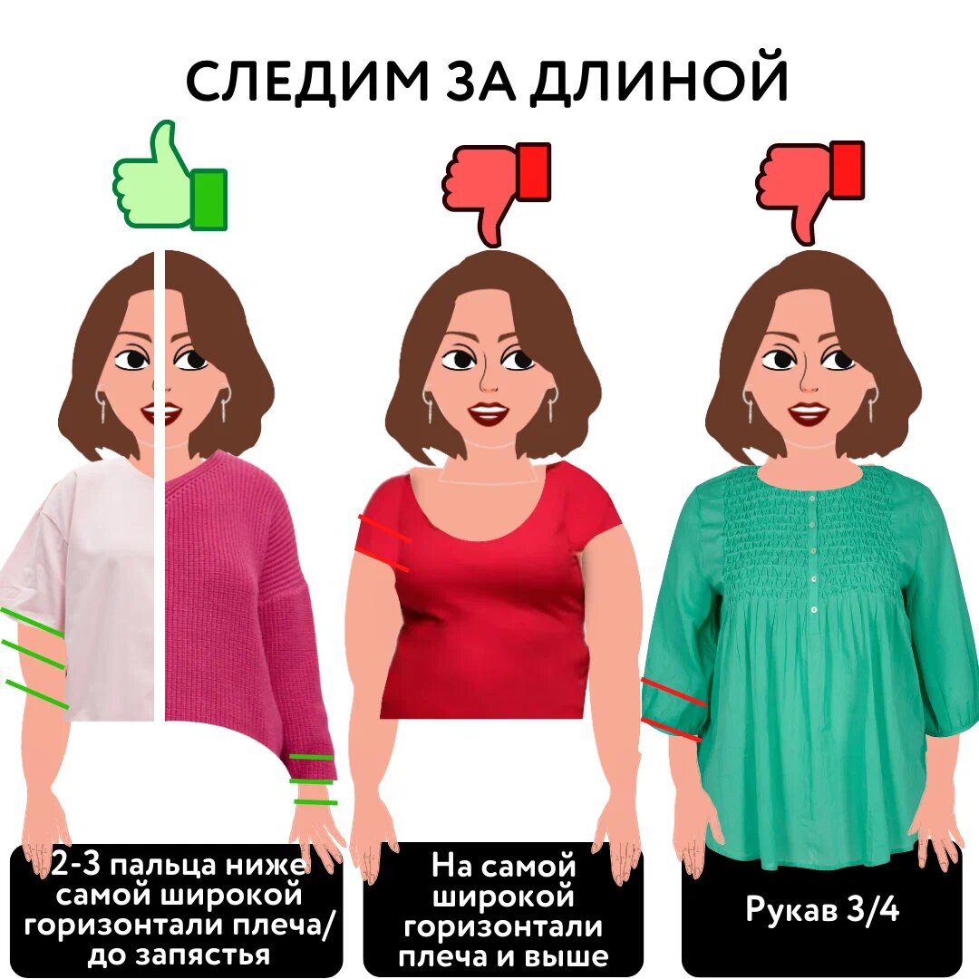 20 СОВЕТОВ, КАК СКРЫТЬ ПОЛНЫЕ РУКИ! Полезная и простая памятка без воды  👉🏼 | УЧИМ МОДЕ | Дзен