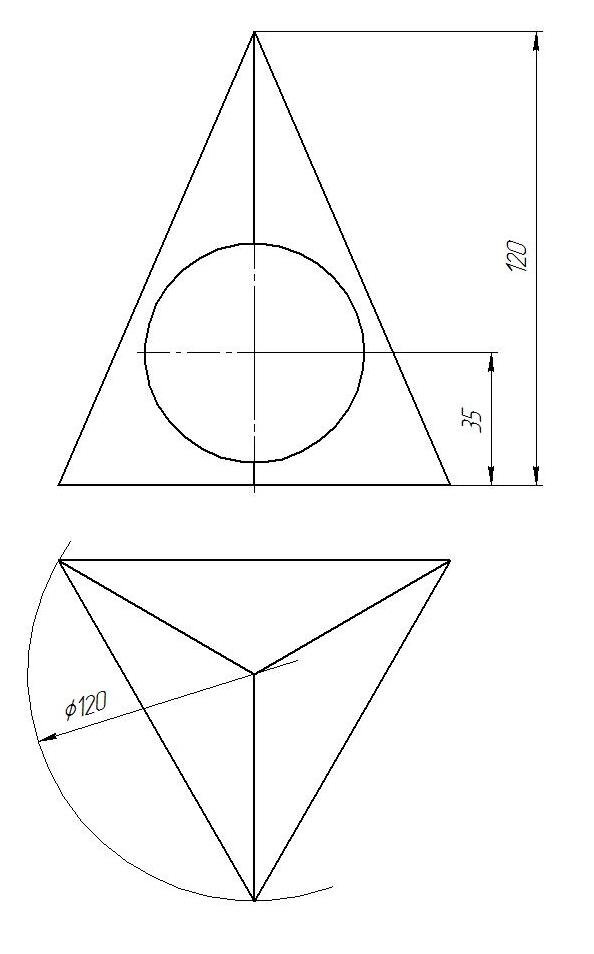 Пирамида с отверстием чертеж
