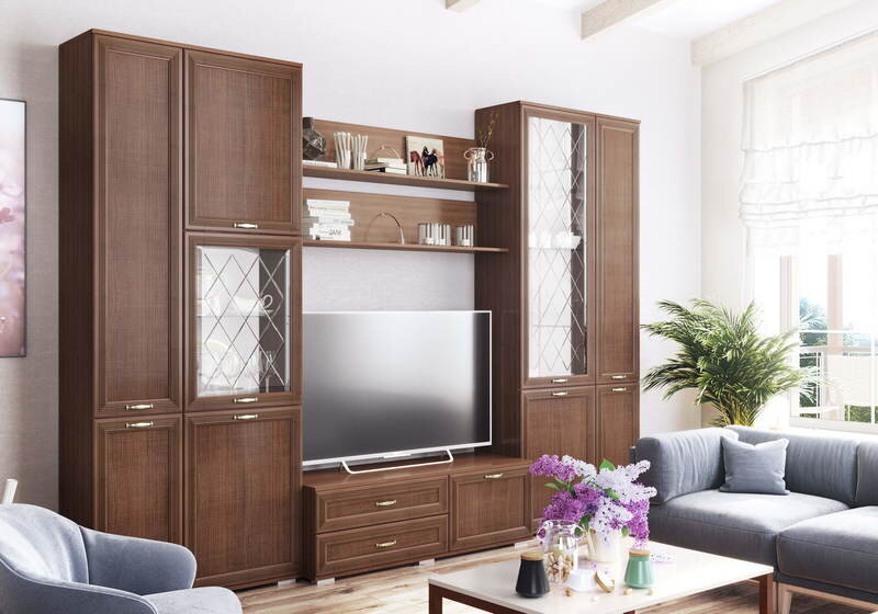 Гостиная Ливорно орех донской комплект-2