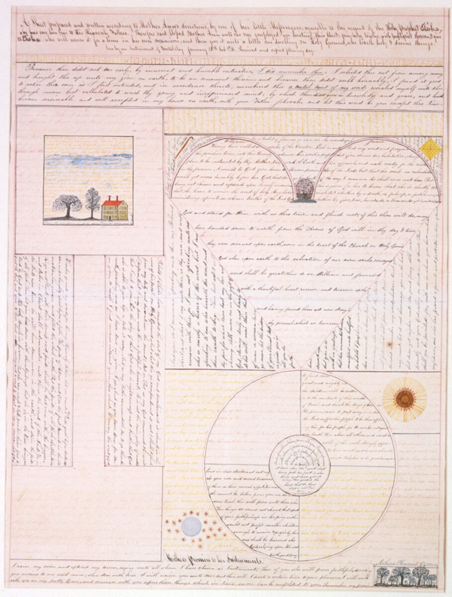 Hester Ann Adams, A Sheet Prepared & Written According to Mother Ann's Directions, 1845