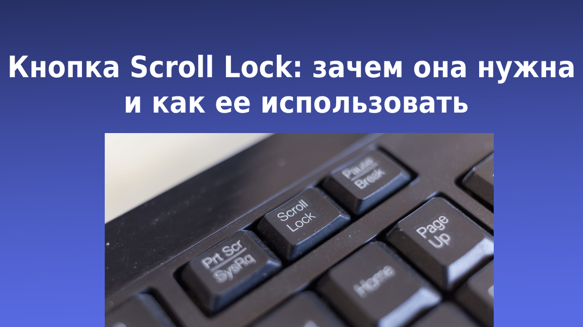 Кнопка Scroll Lock: для чего она нужна? | Я it-шник | Дзен