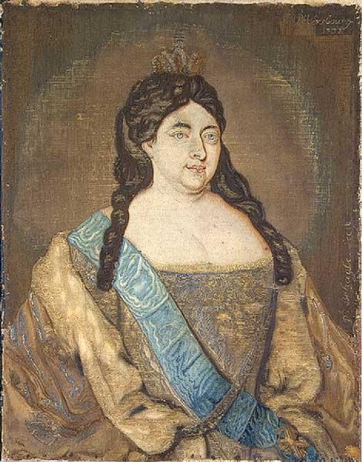 Анна Иоанновна. Портрет на шелке 1732 г.