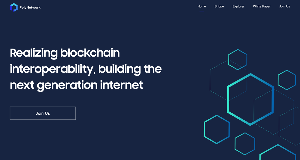 Главная страница проекта Poly Network