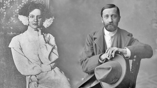 Русский писатель и поэт Дмитрий Мережковский с женой - поэтессой Зинаидой Гиппиус