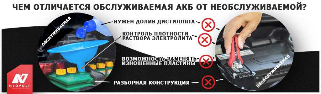 У необслуживаемой АКБ нет пробок и крышек, она запаяна. Как её тогда ...