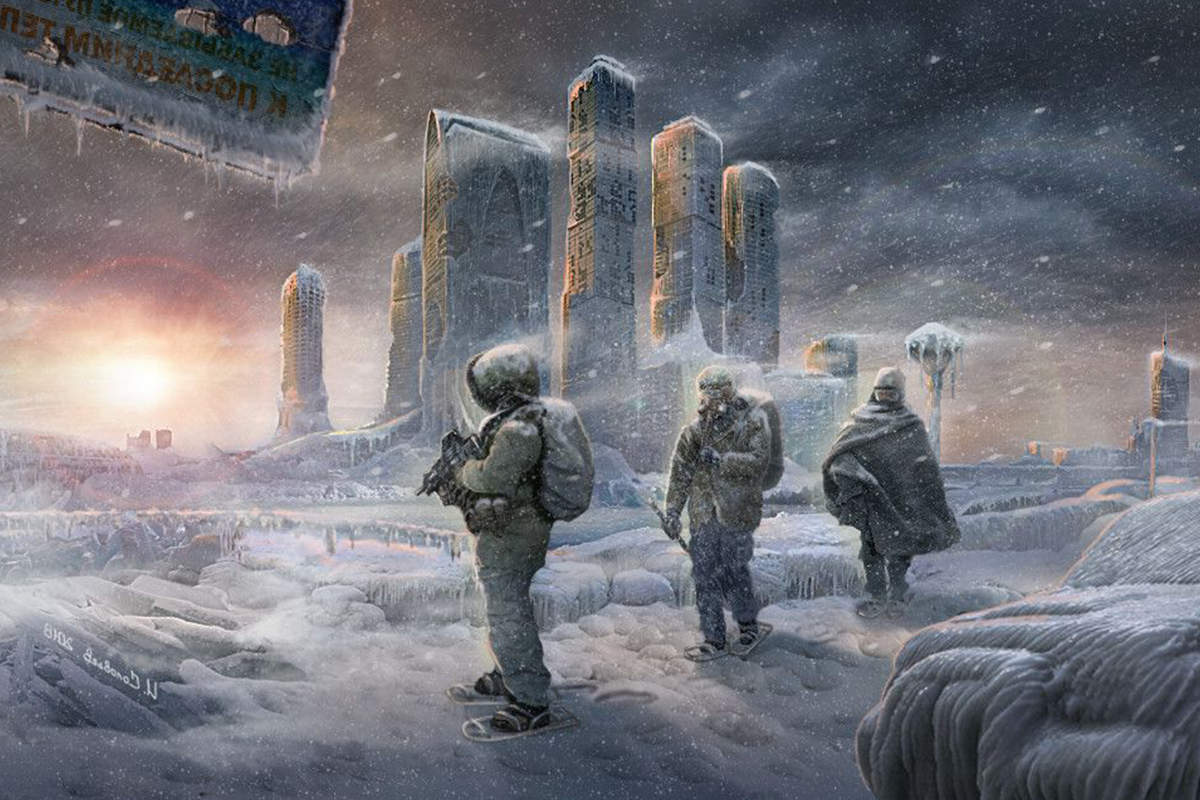 Cold future. Сталкер город зима. Ядерная зима метро 2033. Ядерная зима постапокалипсис.