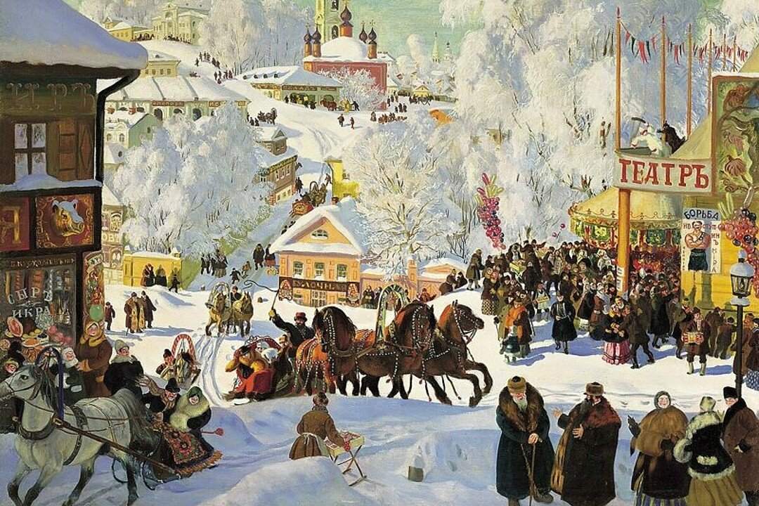 Б. Кустодиев "Масленица", 1919г. Источник sibmama.ru