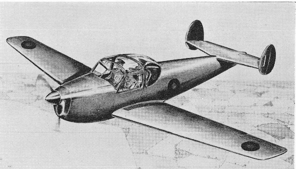рисунок проекта трехместного самолета связи Miles M.66 (S. E. Porter)