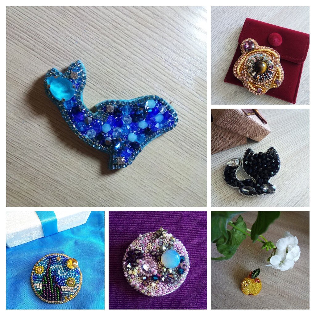 Броши, коллаж автора