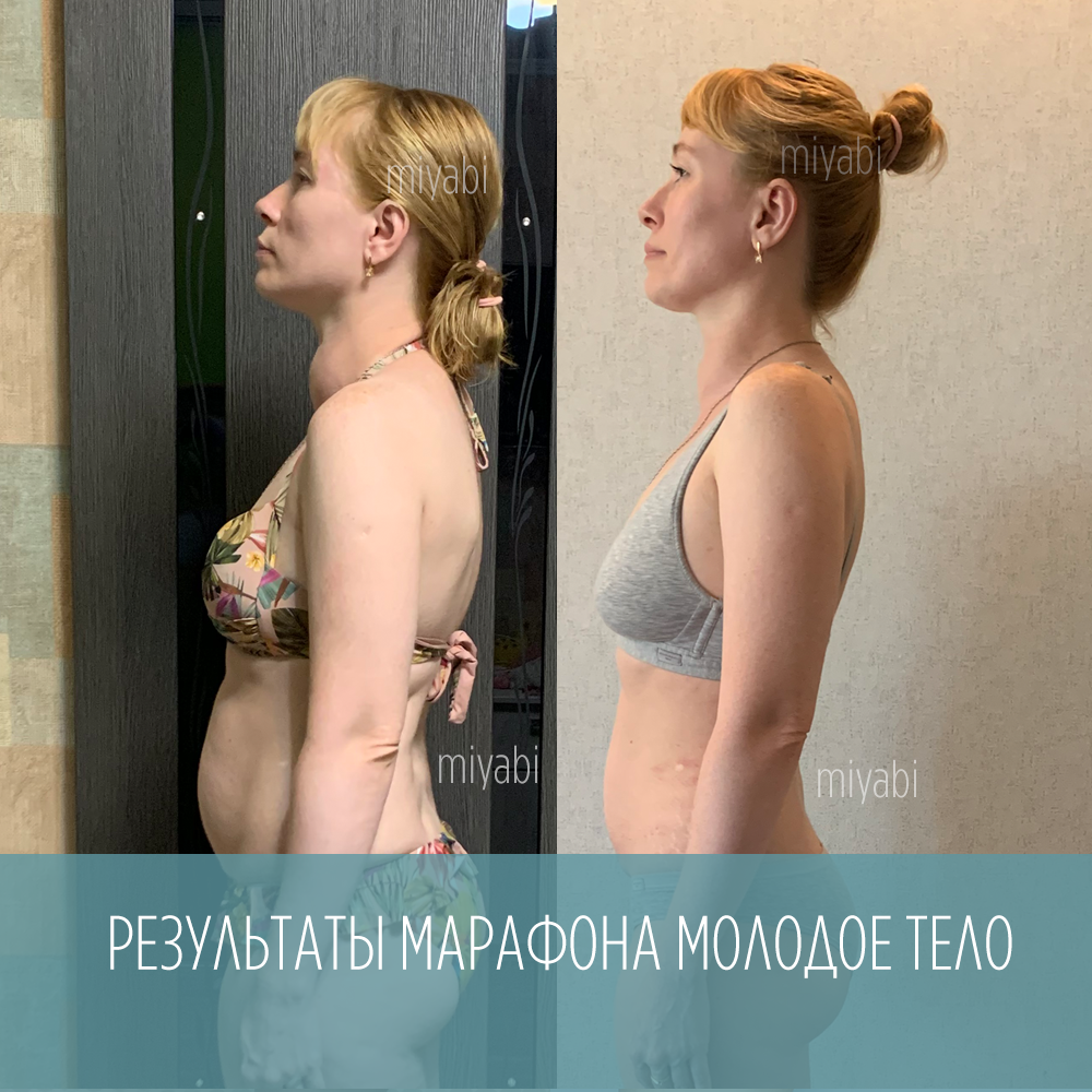 Посмотрите, как сильно меняется тело, после работы над осанкой в марафоне