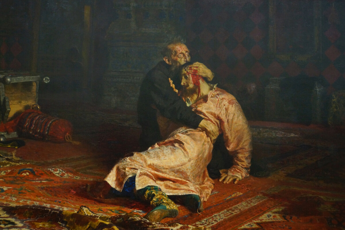    И.Репин.  Иван Грозный и сын его Иван  холст, масло (1885), Из собрания ГТГ.Москва