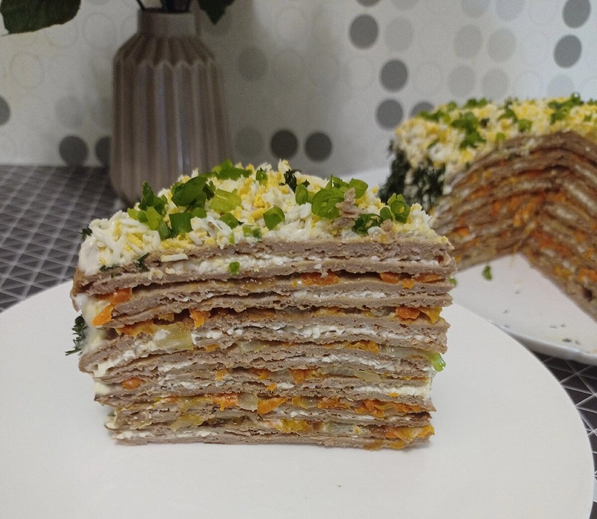 Салат печеночный торт