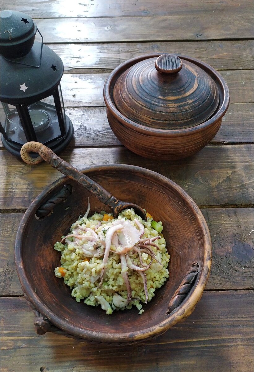 Булгур с морепродуктами. Фото: Олег Ольхов