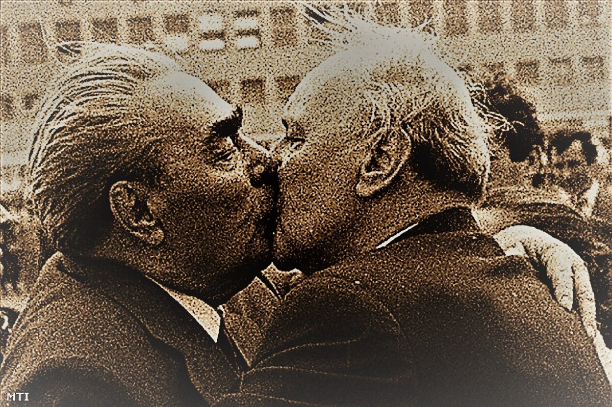 Враги целуются жадно 2. Поцелуй Брежнева. Братский поцелуй Брежнева и Хонеккера. Мужской поцелуй. Советский поцелуй.