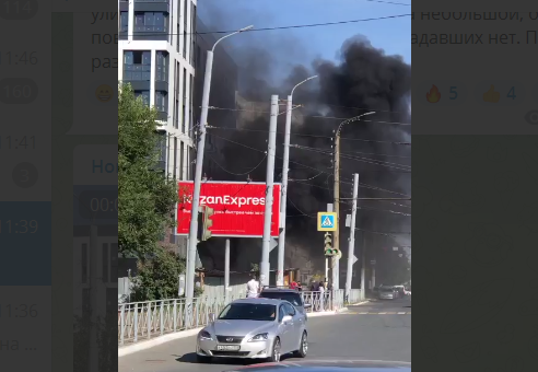    Строящееся здание на улице Терешковой в центре Оренбурга вновь тушат пожарные Белов Михаил Александрович