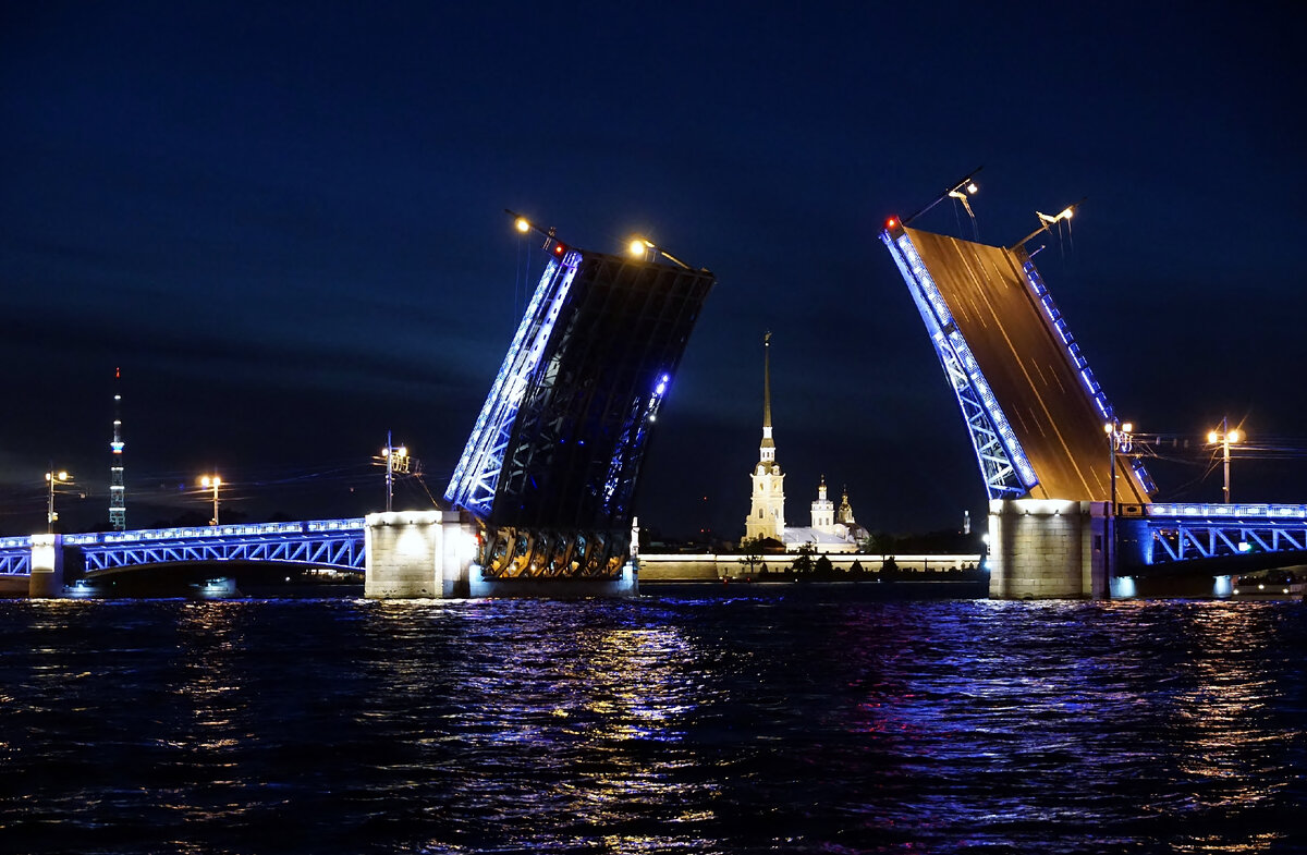 мосты ночью в санкт петербурге