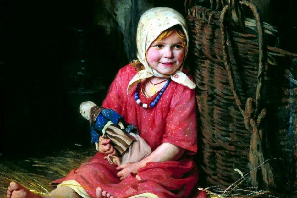 И Лизонька тут же играется... Картина "Варька" Художник К.В. Лемох.1893. Источник: Яндекс-картинки