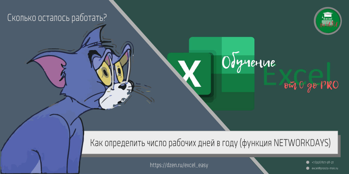 Как определить число рабочих дней в году ((функция ЧИСТРАБДНИ (NETWORKDAYS))