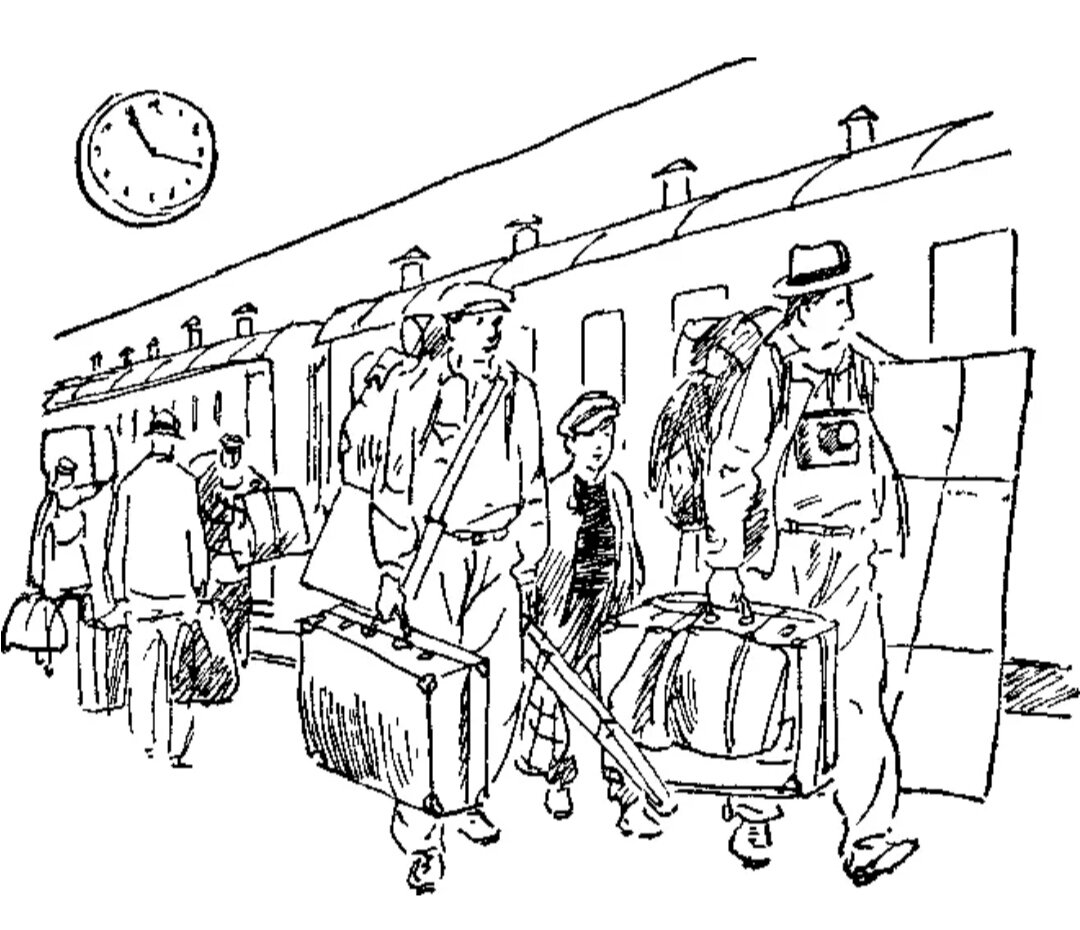 На перроне было шумно и людно (взято из Яндекс картинки) 