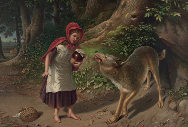  Красная Шапочка и волк, 1867 год, Popular Graphic Arts / Library of Congress 