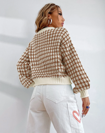 Кардиган в клетку от Шайн. Вид сзади.