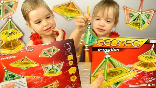 Конструктор на магнитах GEOMAG E-motion Магнитный конструктор для детей Геомаг magnetic set unboxing