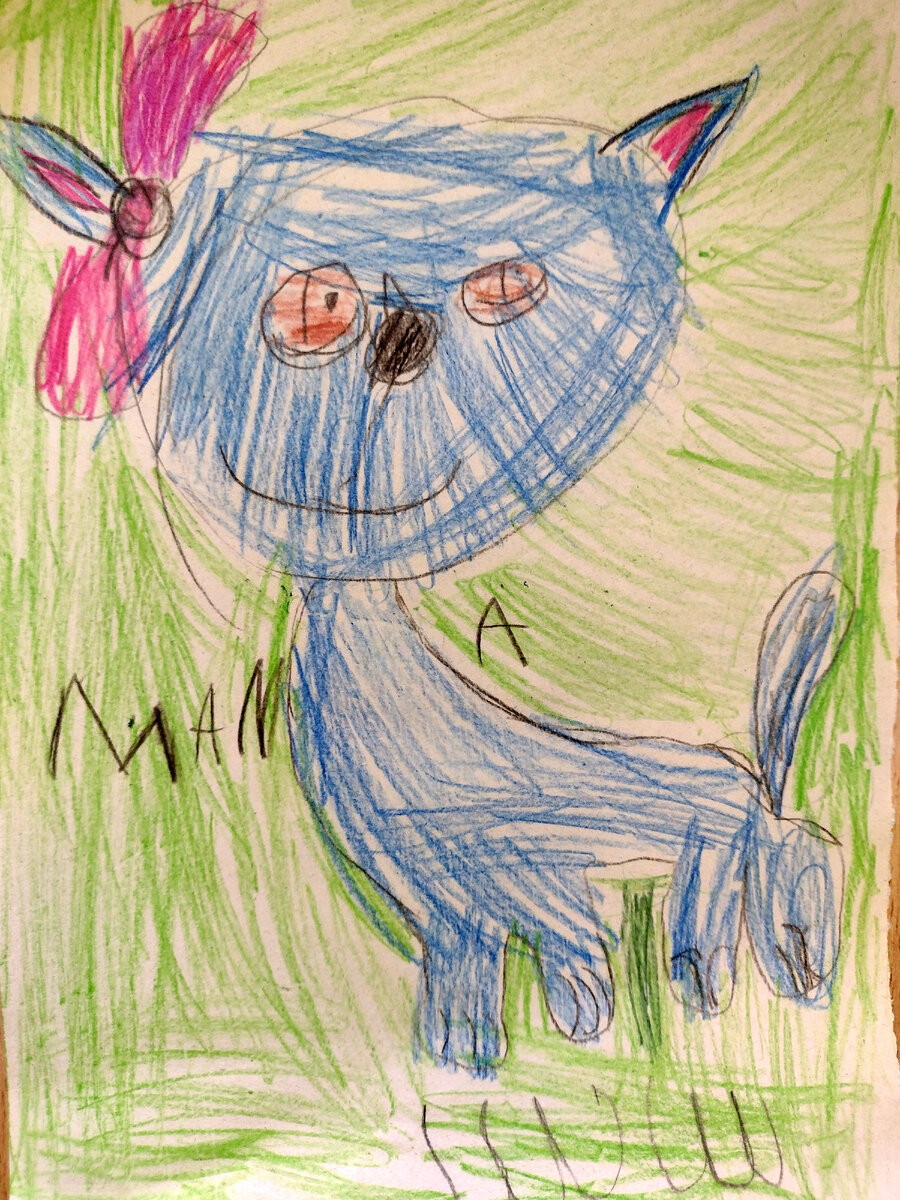 Сравните: ребенок может рисовать вот так (рисунок с котом) или вот так (рисунок с... ммм... просто рисунок). Листайте галерею. И там, и там ребенок рисует, но степень затраченных усилий - разная. А значит, разная польза. Кстати, эти рисунки на свободную тему принадлежат детям одного возраста (5 лет).