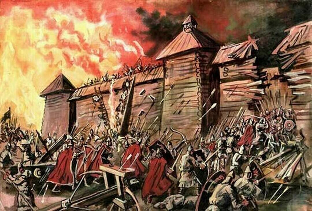 
Рисунок Олега Леонтьева – взятие Ошеля