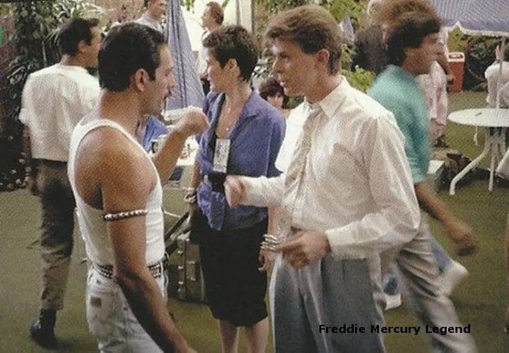Фредди Меркьюри и Дэвид Боуи на Live Aid