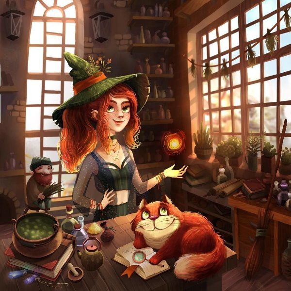 Кота не было, домового тоже... даже шляпы не было. Но ведьмочка милая. С сайта phonoteka.org