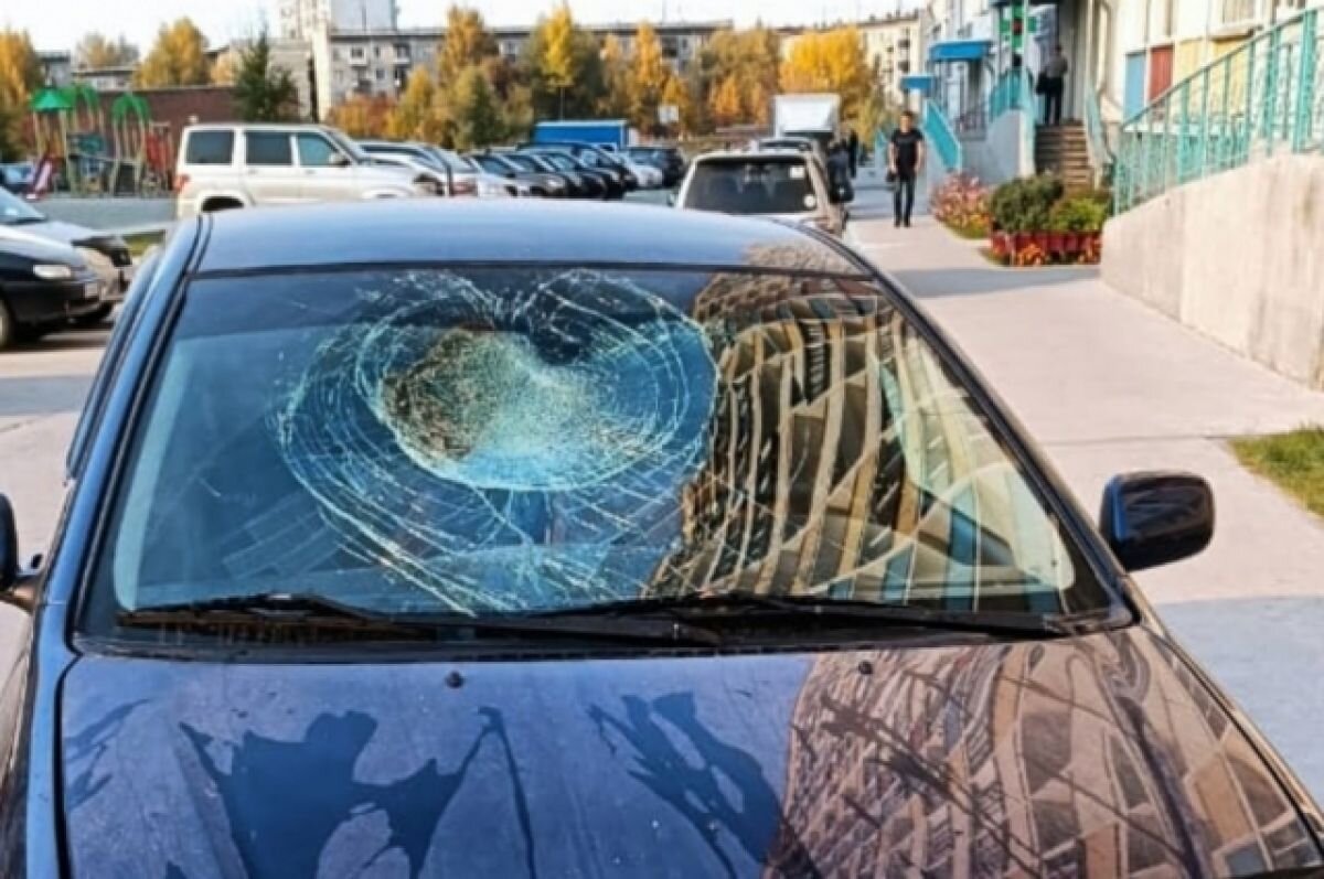    Сброшенный с балкона пакет с водой разбил стекло автомобиля в Новосибирске