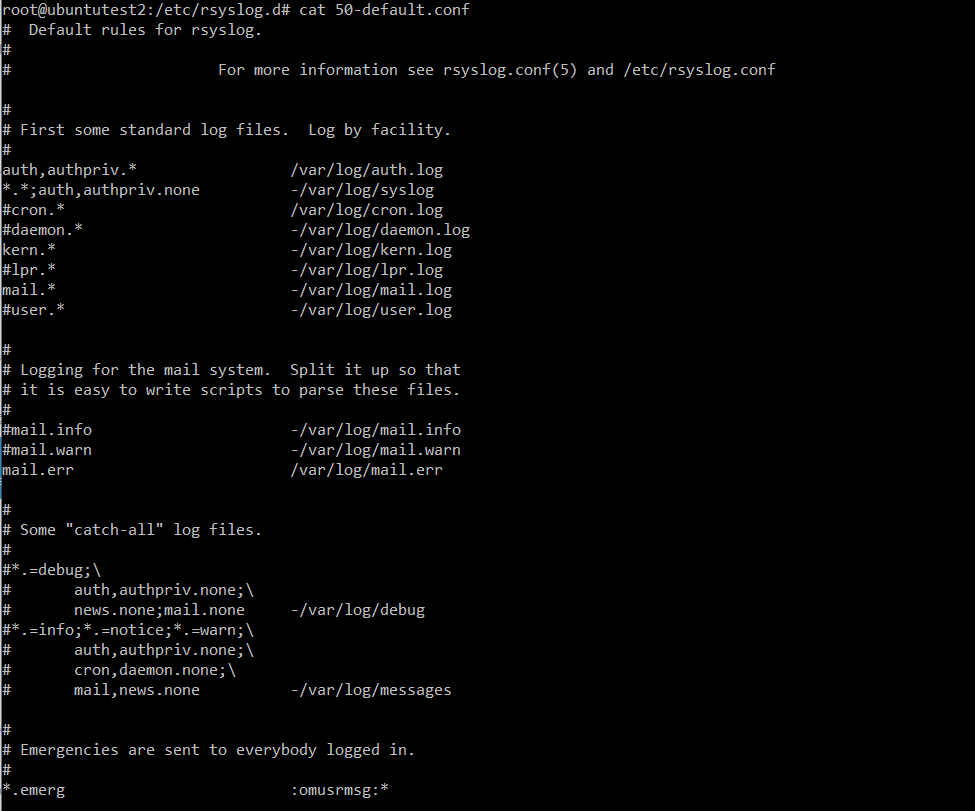 4. Default conf. Apache/2. Запуск службы rsyslog. Default conf.