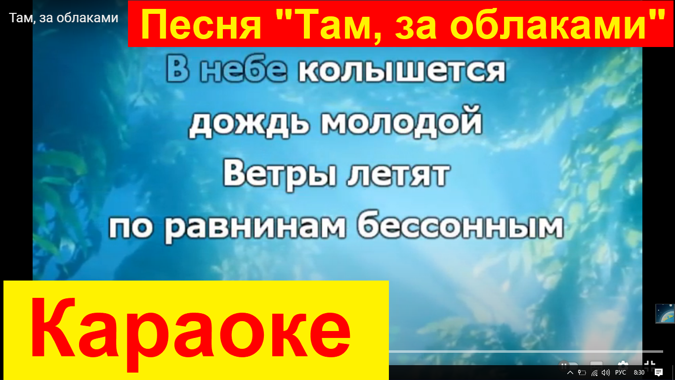 2863 Караоке песня Там за облаками там там тадам там тарам В небе колышется  дожд молодой ветры летят