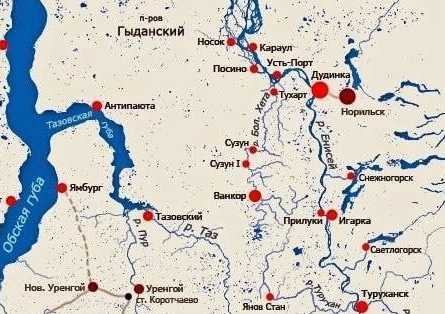 Ванкорское месторождение карта