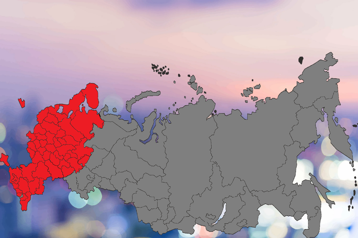 (В красной области живёт столько же людей, как и в серой.
