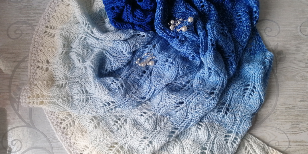 Ажурная шаль "Листики"