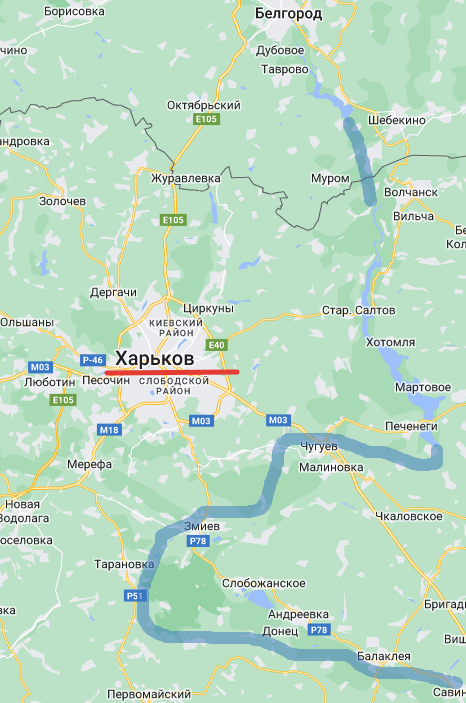 река Северский Донец (синяя линия), Рисунок Автора