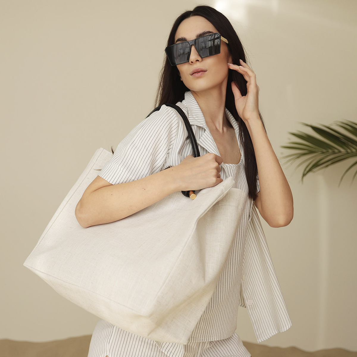 Сумка, 44х35 см, канвас, бежевая, KuchenLand Home, 1990 руб