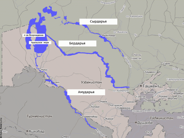 Реки амударья и сырдарья на карте Бассейн реки сырдарья