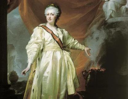 Императрица и Самодержица Всероссийская. Монарх просвещённого абсолютизма. Дочь князя Ангальт-Цербстского, Екатерина взошла на престол в результате дворцового переворота против своего мужа - Петра III, вскоре погибшего при невыясненных обстоятельствах.